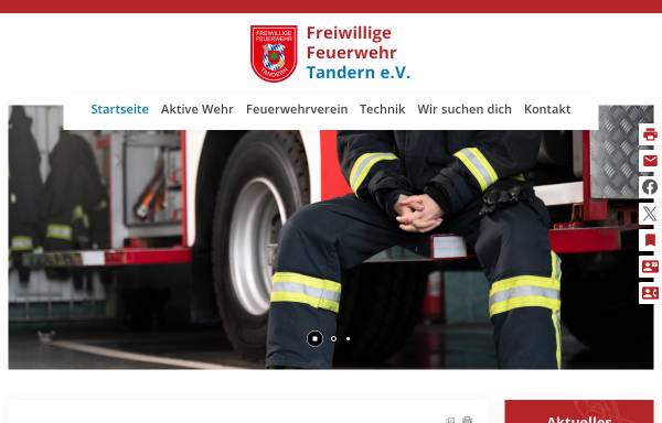 Vorschau von www.feuerwehr-tandern.de, Freiwillige Feuerwehr Tandern