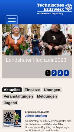 Vorschau der mobilen Webseite www.thw-ergolding.de, THW Ortsverband Ergolding