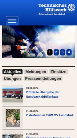 Vorschau der mobilen Webseite www.thw-landshut.de, THW Ortsverband Landshut