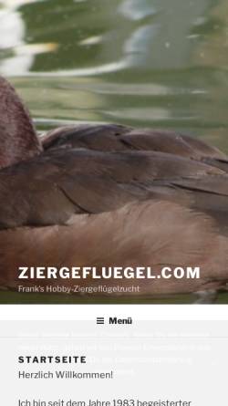Vorschau der mobilen Webseite www.ziergefluegel.com, Franks Hobby-Ziergeflügelzucht