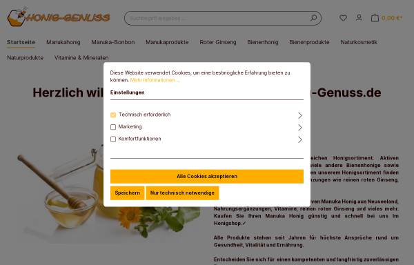 Vorschau von www.honig-genuss.de, Naturprodukte Stoßmeister