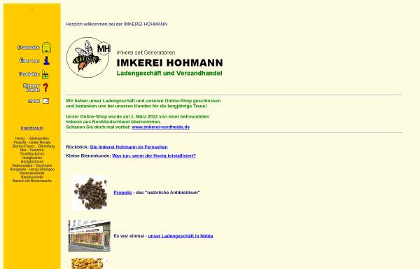 Vorschau von www.hohmann.de, Imkerei Hohmann