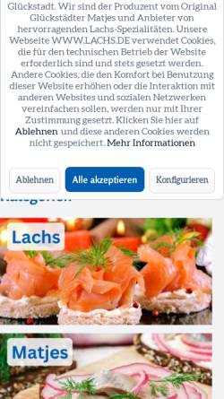Vorschau der mobilen Webseite lachs.de, Sea Pearl Handelsgesellschaft mbH