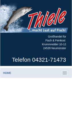 Vorschau der mobilen Webseite www.fisch-thiele.de, Thiele
