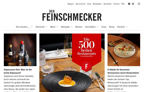 Vorschau von www.der-feinschmecker-club.de, Der Feinschmecker, Jahreszeiten Verlag GmbH