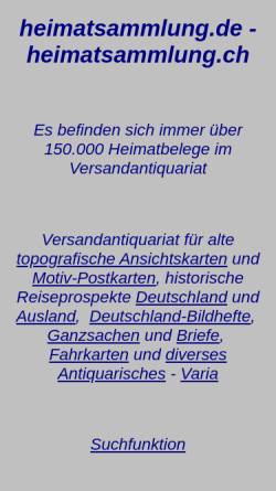 Vorschau der mobilen Webseite www.heimatsammlung.de, heimatsammlung.de, Muser