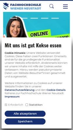 Vorschau der mobilen Webseite www.fhwn.ac.at, Firmenmesse an der FH Wiener Neustadt