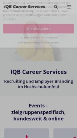 Vorschau der mobilen Webseite www.iqb.de, IQB Career Services AG