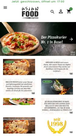Vorschau der mobilen Webseite asianfood.ch, Asianfood Express, Basel-Stadt und Umgebung