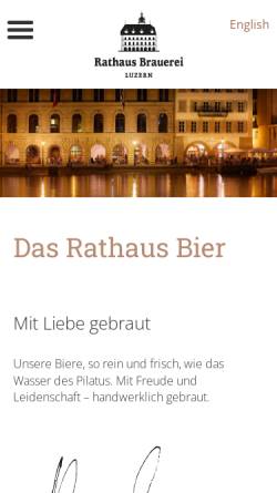 Vorschau der mobilen Webseite www.rathausbrauerei.ch, Restaurant Rathaus Brauerei