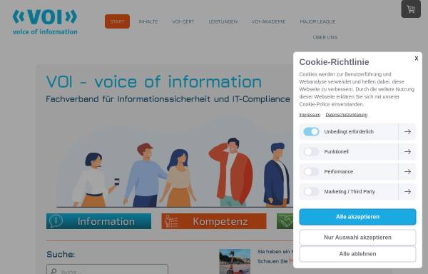 Vorschau von www.voi.de, Verbandsseite Voice of Information