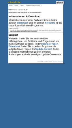 Vorschau der mobilen Webseite www.mhsoft.de, Mhsoft - Mathias Harbeck Software