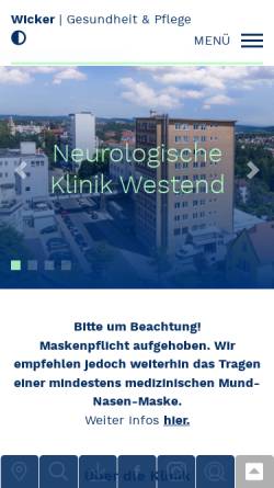 Vorschau der mobilen Webseite neurologische-klinik-westend.de, Neurologische Klinik Westend Bad Wildungen