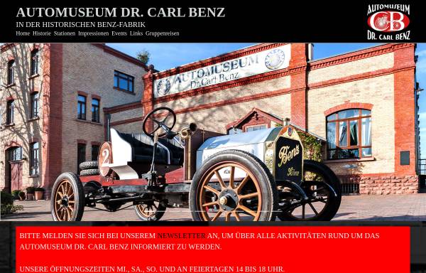 Vorschau von www.automuseum-ladenburg.de, Ladenburg, Dr. Carl Benz Museum