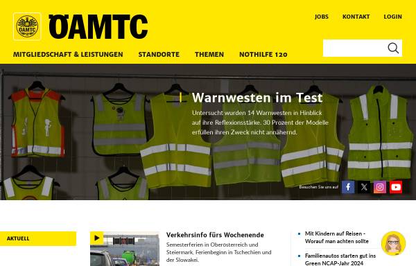 Vorschau von www.oeamtc.at, ÖAMTC Österreichischer Automobil-, Motorrad- und Touring-Club