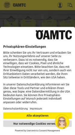 Vorschau der mobilen Webseite www.oeamtc.at, ÖAMTC Österreichischer Automobil-, Motorrad- und Touring-Club