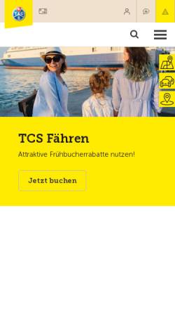 Vorschau der mobilen Webseite www.tcs.ch, TCS Touring-Club Schweiz