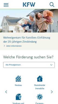 Vorschau der mobilen Webseite www.kfw.de, KfW Mittelstandsbank