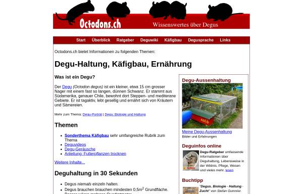 Vorschau von www.octodons.ch, Wissenswertes über Degus (Octodon degus)