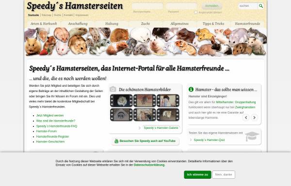 Vorschau von www.hamsterseiten.de, Speedys Hamsterseiten