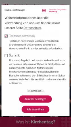 Vorschau der mobilen Webseite www.kirchentag.de, Deutscher Evangelischer Kirchentag (DEKT)