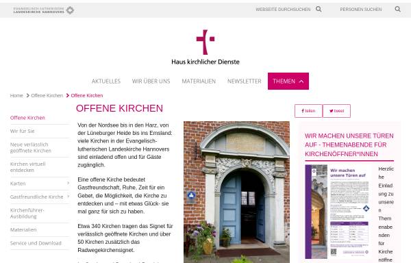 Vorschau von www.offene-kirchen.de, Signet für verlässlich geöffnete Kirchen