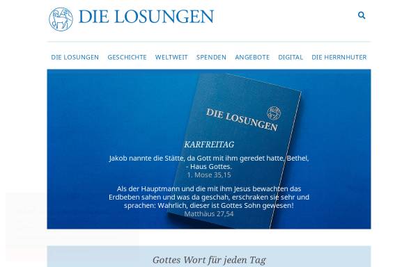Vorschau von www.losungen.de, Die Losungen - Gottes Wort für jeden Tag