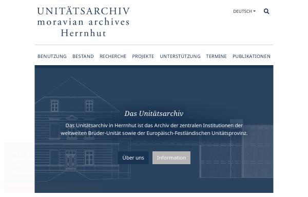 Vorschau von www.archiv.ebu.de, Unitätsarchiv der Evangelischen Brüder-Unität Herrnhut