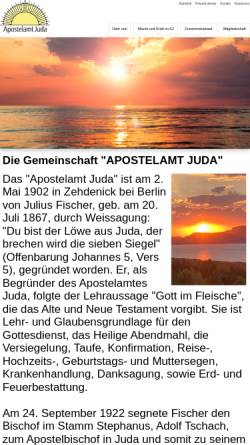 Vorschau der mobilen Webseite www.apostelamt-juda.de, Apostelamt Juda