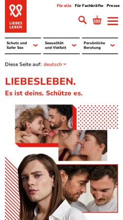 Vorschau der mobilen Webseite www.gib-aids-keine-chance.de, Bundeszentrale für gesundheitliche Aufklärung: HIV und AIDS Prävention