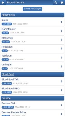 Vorschau der mobilen Webseite www.pbem-spiele.de, PBeM-Spiele
