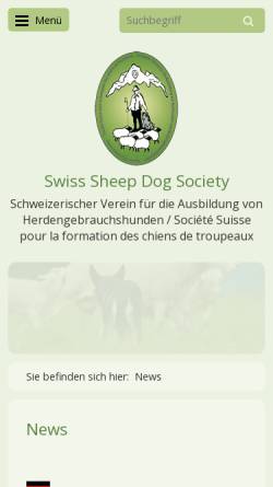 Vorschau der mobilen Webseite www.ssds.ch, Swiss Sheep Dog Society