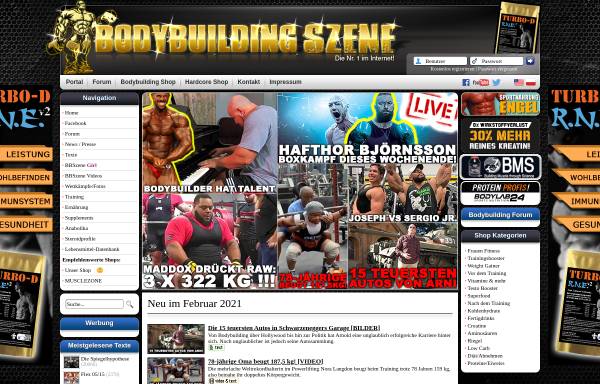 Vorschau von www.bbszene.de, Bodybuilding Szene
