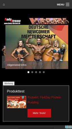 Vorschau der mobilen Webseite www.bodybuilding-magazin.de, Body-Xtreme