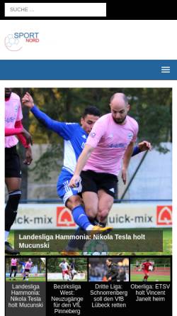 Vorschau der mobilen Webseite www.sportnord.de, Sportnord - Amateurfußball