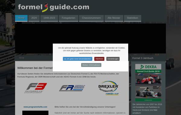 Vorschau von www.formel3guide.com, Formel 3 Guide