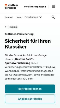 Vorschau der mobilen Webseite wuerttembergische-classic.de, Württembergische Classic
