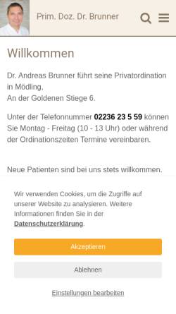 Vorschau der mobilen Webseite frauenarzt-brunner.at, Brunner, Dr. Andreas, Facharzt für Gynäkologie und Geburtshilfe