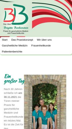 Vorschau der mobilen Webseite www.praxisbb.de, Benkenstein, Dipl. med. Brigitte