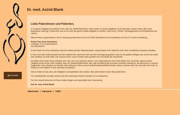 Vorschau von www.astridblank.de, Blank, Dr. med. Astrid