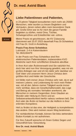 Vorschau der mobilen Webseite www.astridblank.de, Blank, Dr. med. Astrid