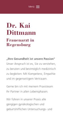 Vorschau der mobilen Webseite www.frauenarzt-dittmann.de, Dittmann, Dr. med. Kai