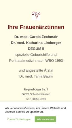 Vorschau der mobilen Webseite frauenaerztinnen-sob.de, Fachärztinnen für Gynäkologie und Geburtshilfe
