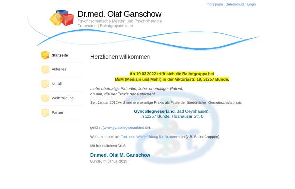 Vorschau von www.dr-ganschow.eu, Ganschow, Dr. med. Olaf