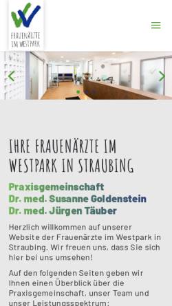 Vorschau der mobilen Webseite frauenaerztin-straubing.de, Goldenstein, Dr. med. Susanne