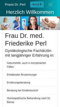 Vorschau der mobilen Webseite www.praxis-perl.com, Perl, Dr. med. Friederike