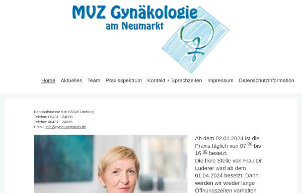 Vorschau von www.gynpunktpraxis.de, Reichwein-Vinh, Dr. med. A., Luderer, Dr. med. E.