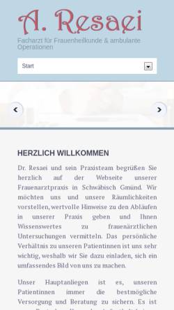 Vorschau der mobilen Webseite www.resaei.de, Resaei, Dr. (IR) A.