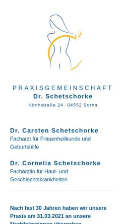 Vorschau der mobilen Webseite www.praxis-dr-schetschorke.de, Schetschorke, Dres. med. Cornelia und Carsten