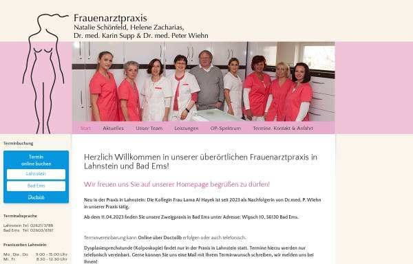 Vorschau von www.frauenarzt-lahnstein.de, Wiehn, Dr. med. Peter und Schönfeld, Natalie